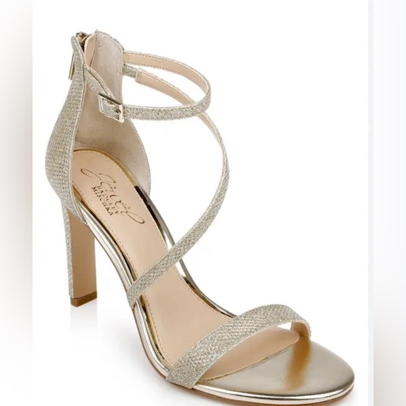 Diana Strappy Sandal- Jewel Badgley Mischka, Gold - Picture 1 of 9